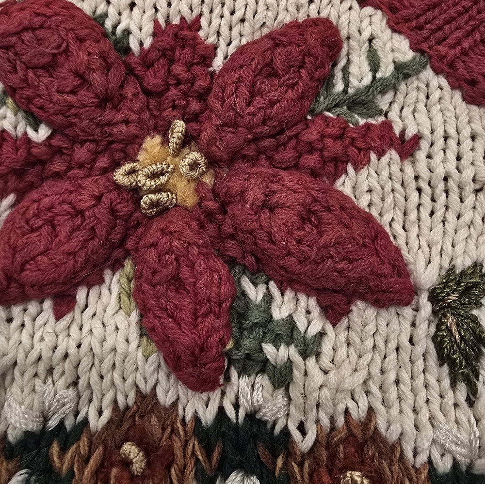 Vtg Heirloom Collectibles Christmas Chunky Cardigan Sweater Size M - Picture 8 of 11